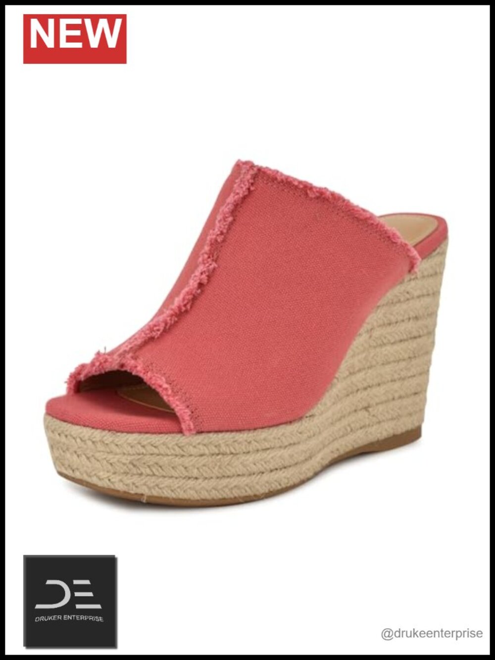 Wedge Sandals Open Toe Slip-On Textile